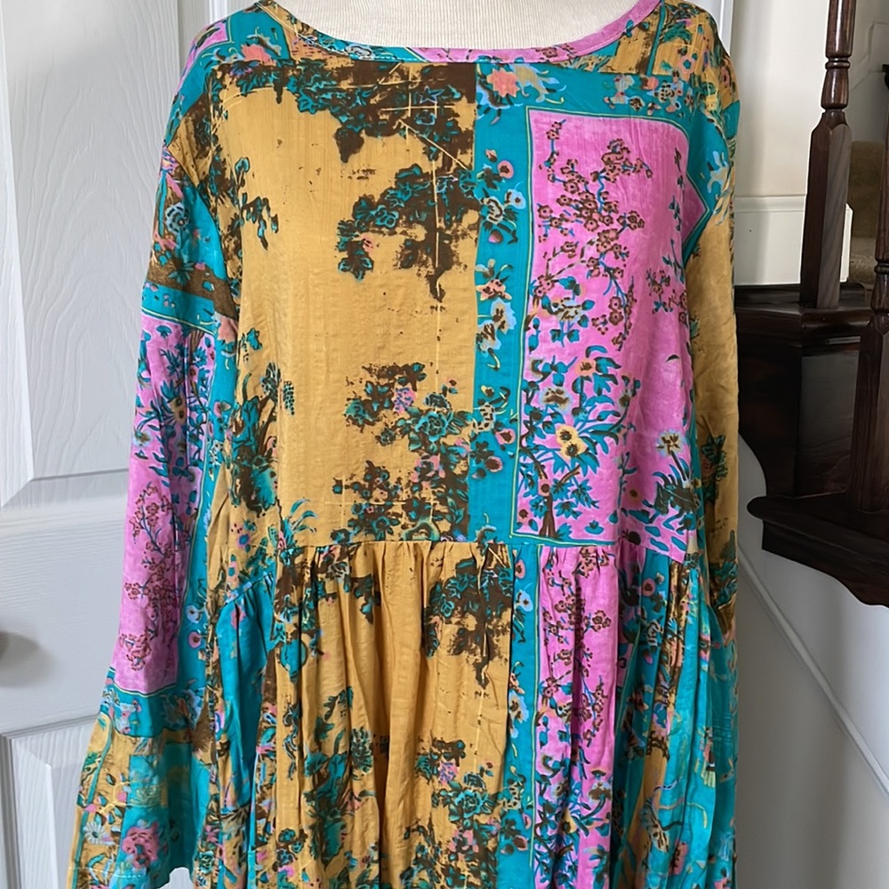 Handmade VIBRANT boho maxi dress beach cover loungewear XL NWOT - Picture 2 of 7